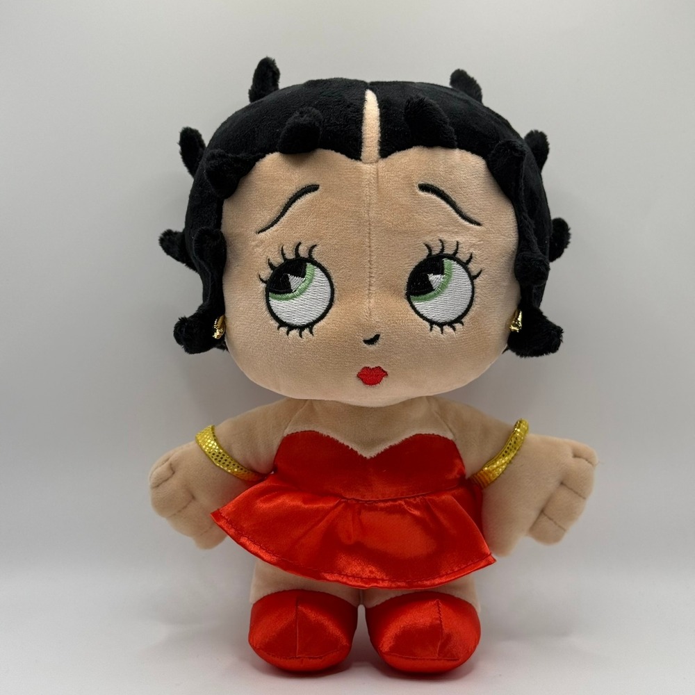Betty Boop Plush Doll 8 inch Universal Studios Red Satin Dress Gold Bracelets